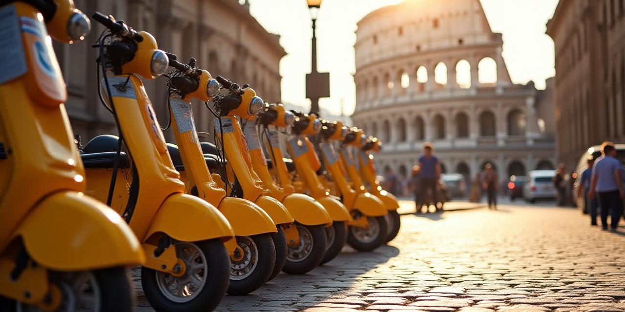 Biciclette parcheggiate vicino al Colosseo
